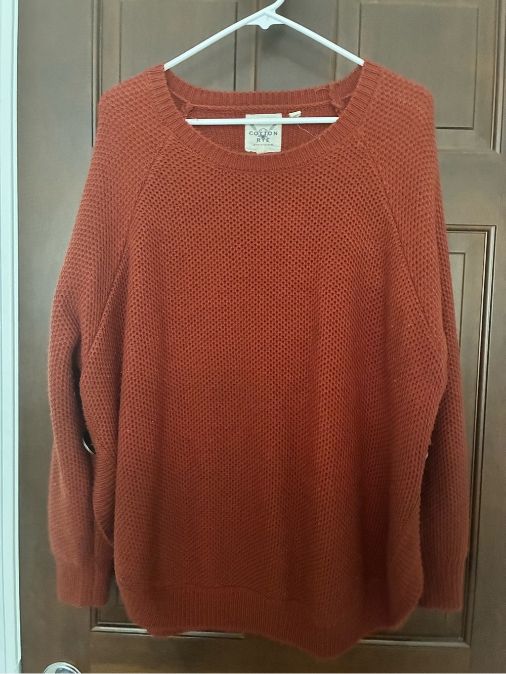 Cotton & Rye Western Knit Sweater in Rust Orange